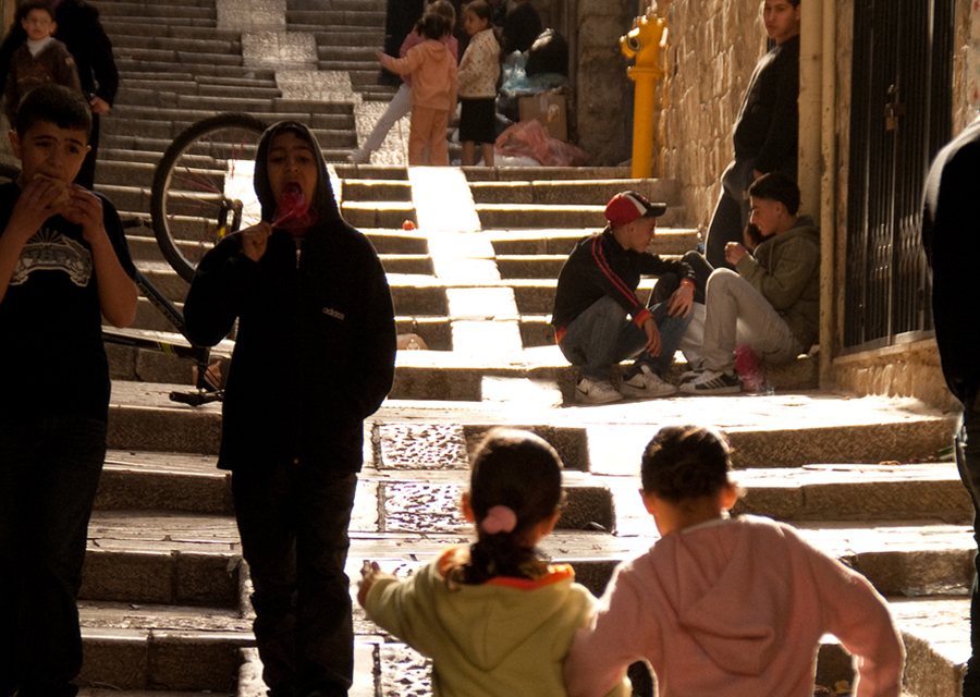 Pedestrian street in Jerusalem, (photo by Nowitz Photography)