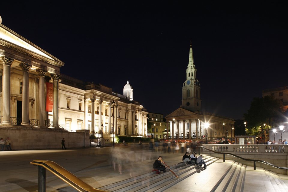 Trafalgar Square and the National Gallery, (photo by Ming Tang-Evans)